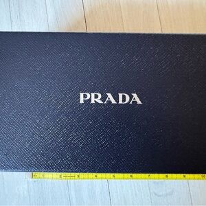 Prada Navy Textured Box, logo tissue inside. NEW. Gift quality. 9"x4"x5.5"